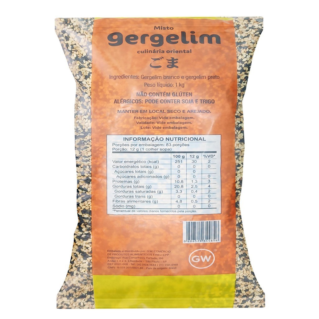 GERGELIM MISTO TORRADO 1 KG