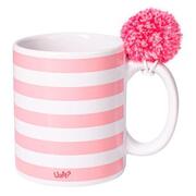 CANECA CILINDRICA 330ML COM POMPOM - LOVE CANECAS COR DE ROSA