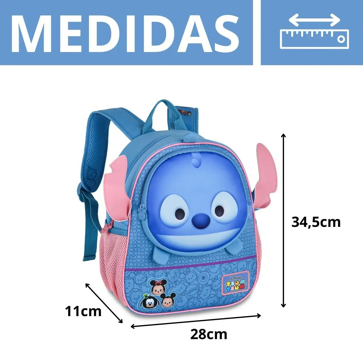 Mochila Costas Stitch Tsum Tsum Disney Infantil