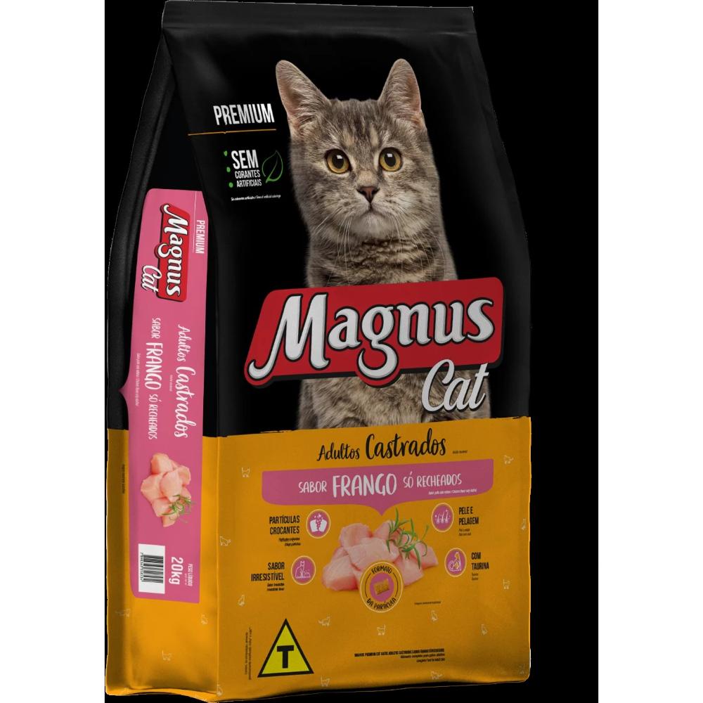 Magnus Cat Premium Gatos Adultos Castrados Frango 20 Kg