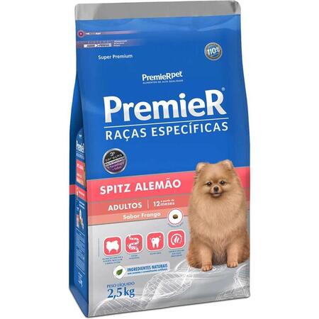 PremieR Raças Específicas Spitz Alemão Adulto Porte Pequeno Frango - 2,5 Kg