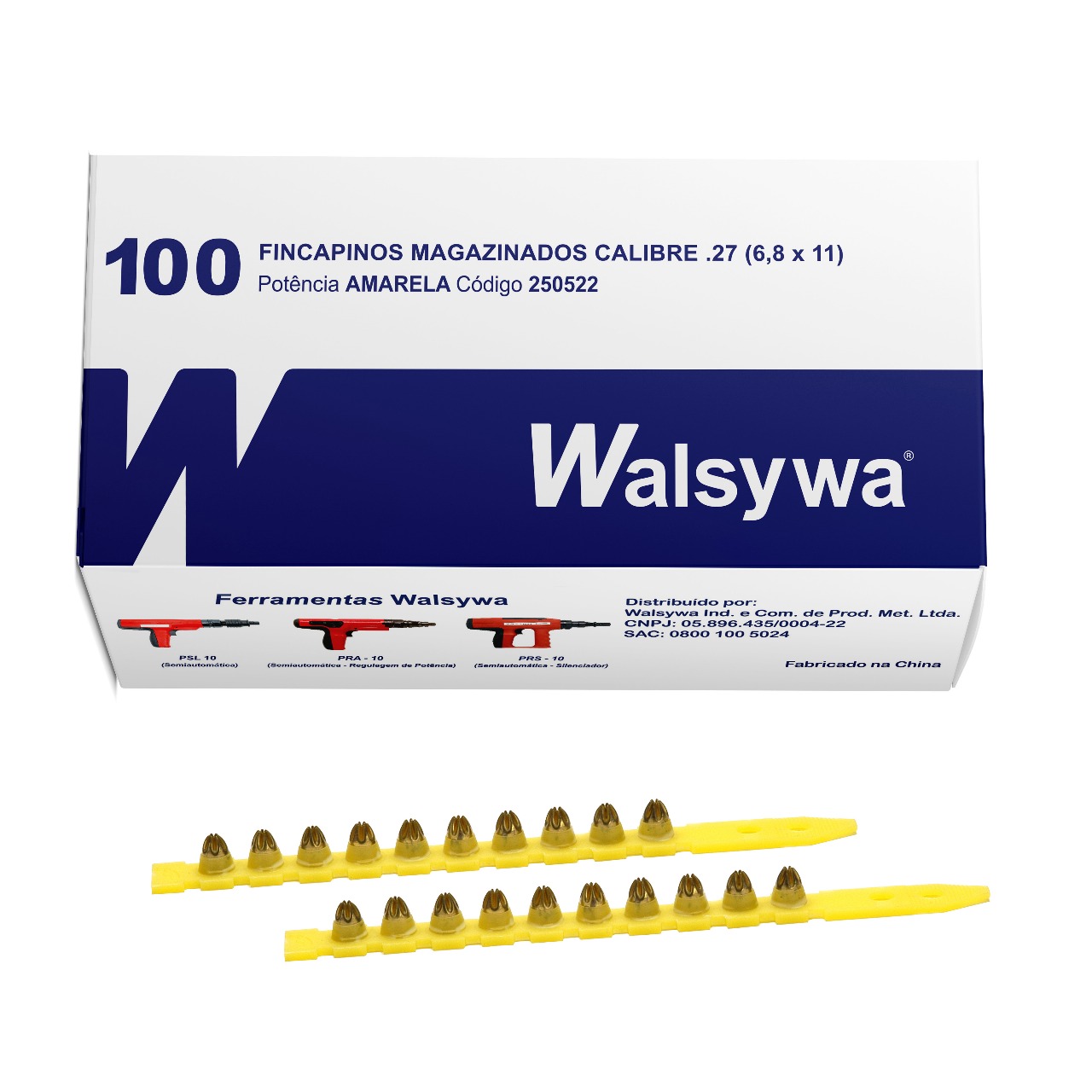 FINCAPINO MAGAZINADO CALIBRE 27 AMARELO – CAIXA COM 100 UND