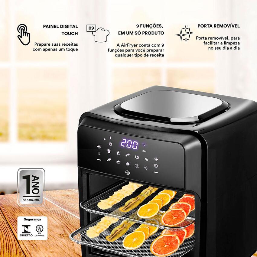 Fritadeira Elétrica AirFryer 3,6L com Painel Digital e