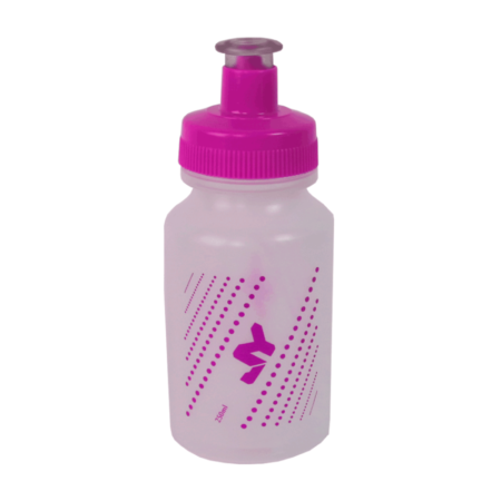 CARAMANHOLA SQUEEZE 250ML INFANTIL - TRANSPARENTE/ROSA - JY  *EMBALAGEM FECHADA 30UN.*