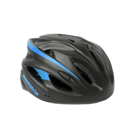 CAPACETE MTB G (58-61) C/ VISOR C/ LED TOUR - PRETO/TURQUESA FOSCO - ZERAY *EMBALAGEM FECHADA 12UN*