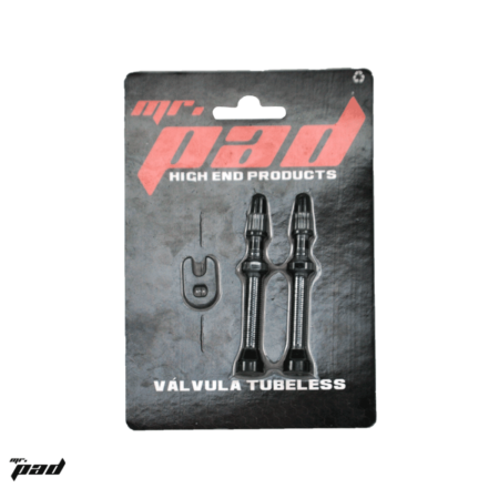 VALVULA TUBELESS F/V 50MM ALUM C/ FERRAMENTA P/ NUCLEO (BLISTER C/ 2 PCS) - MR PAD