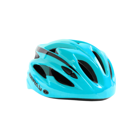 CAPACETE MTB M INMOLD C/ VISOR C/ LED AZUL/PRETO BRILHANTE - ZERAY *EMBALAGEM FECHADA 12UN*