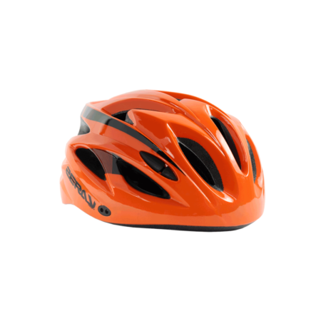 CAPACETE MTB M INMOLD C/ VISOR C/ LED LARANJA/PRETO BRILHANTE - ZERAY *EMBALAGEM FECHADA 12UN*