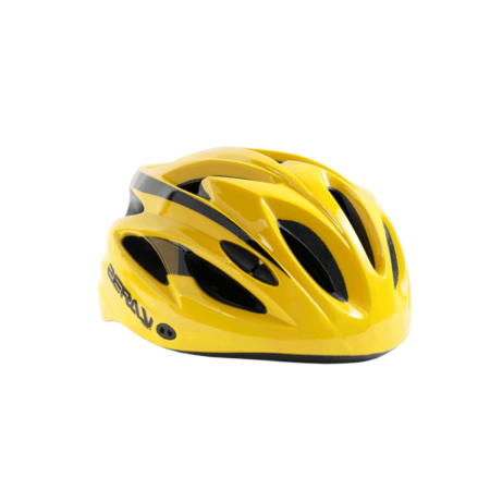 CAPACETE MTB M INMOLD C/ VISOR C/ LED - AMARELO/PRETO BRILHANTE - ZERAY *EMBALAGEM FECHADA 12UN*