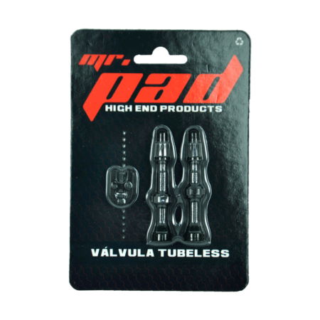 VALVULA TUBELESS F/V 40MM ALUM C/ FERRAMENTA P/ NUCLEO (BLISTER C/ 2 PECAS) - MR PAD  *EMBALAGEM FECHADA COM 250UN*