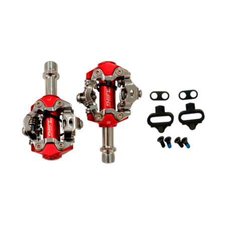 PEDAL CLIP 9/16 ALUM C/ ROLAMENTO E BUCHA DU 85X68X34 - VERMELHO - SHIFTECH *EMBALAGEM FECHADA 28UN*