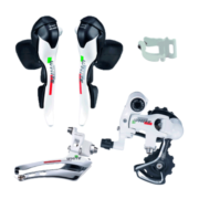 KIT CAMBIO SPEED 2X10V WHITE ALAVANCA INTEGRADA +CAMBIO DIANT + CAMBIO TRAS SISTEMA BRAZE ON - BRANCO - MICROSHIFT *CABEAMENTO EXTERNO*