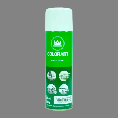 TINTA SPRAY P/ QUADRO BICICLETA - BRANCO BRILHANTE - COLORART *61508*