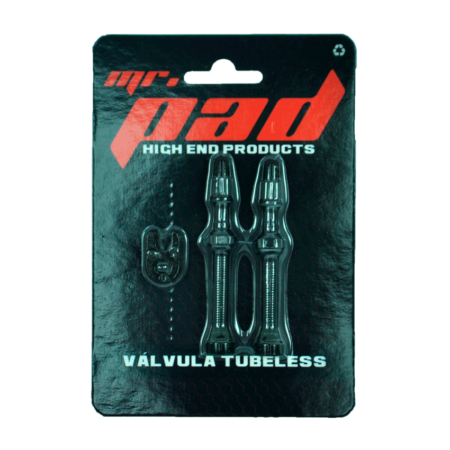 VALVULA TUBELESS F/V 50MM ALUM C/ FERRAMENTA P/ NUCLEO ( BLISTER C/ 2 PECAS) - MR PAD  *EMBALAGEM FECHADA COM 250UN*