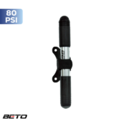 BOMBA DE AR MANUAL MINI NYLON/ALUM P/ BICO SCHRADER/PRESTA (80PSI) C/ MANGUEIRA S/ MANOMETRO-CPS-002A - PRETO - BETO *EMBALAGEM FECHADA 100UN*