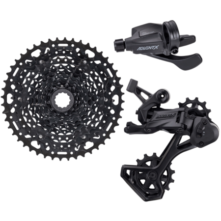 KIT CAMBIO MTB 1X10V ADVENT X LO SPEC ALAVANCA + CAMBIO TRAS CAGE MEDIO + CASSETE 11-48D - MICROSHIFT