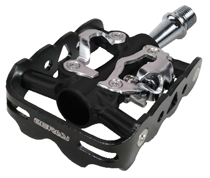 PEDAL ALUM PRO MTB 9/16 ROLLER C/ GRADE C/ SUPORTE P/ ADAP SAPATILHA ACOMPANHA TACO PARA SAPATILHA - PRETO FOSCO - ZERAY